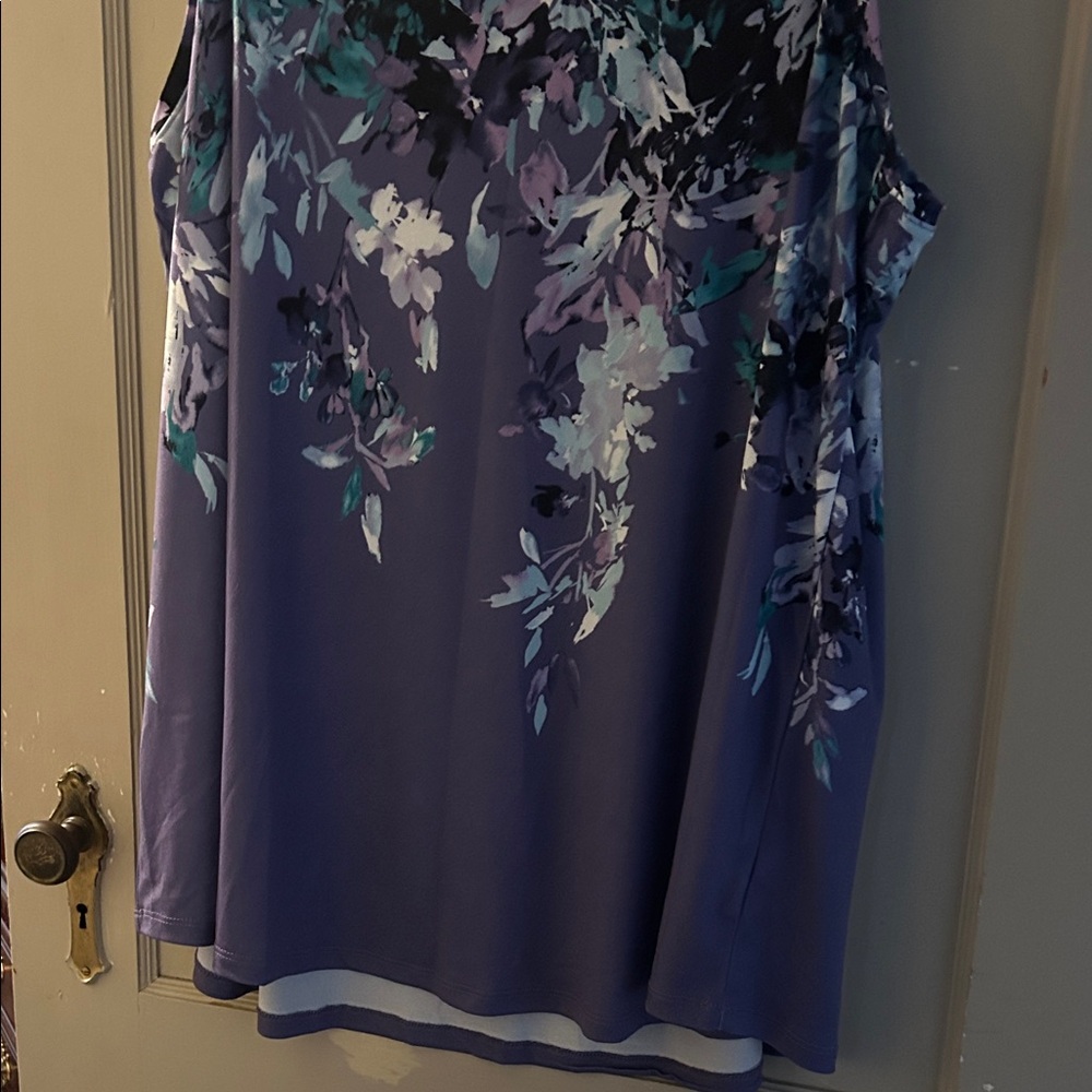 Lane Bryant Purple Floral Tank Top - Picture 2 of 6
